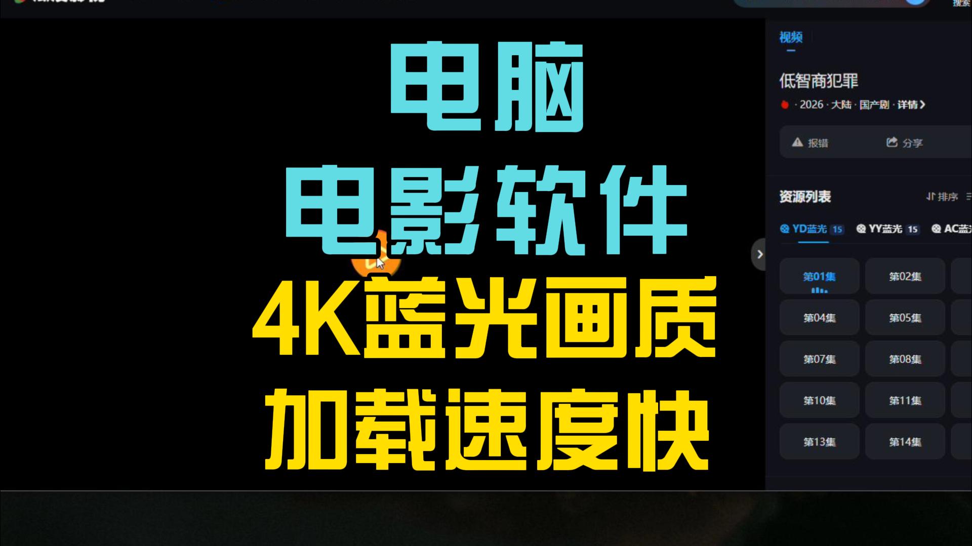 电脑看电影神器,4k蓝光画质,加载速度快